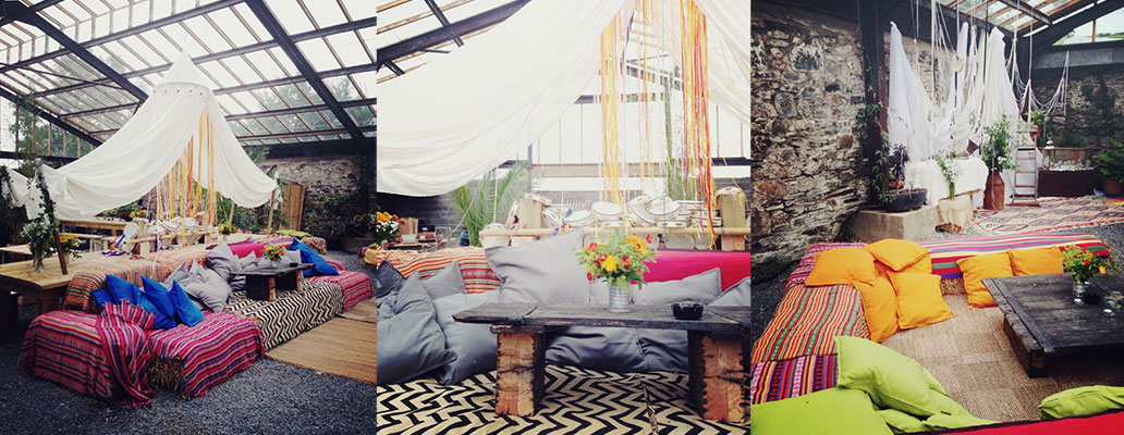 Christina and Chrysanthos's Party in the Glasshouse at ANRÁN, Devon